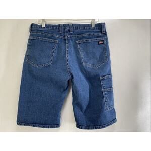 Dickies Blue Denim Work Shorts Men’s Size 34 Durable Carpenter Style